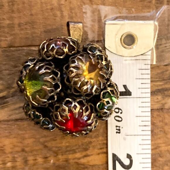 Estate late 90's Brass/Metal Disco Ball Charm - Picture 3 of 5